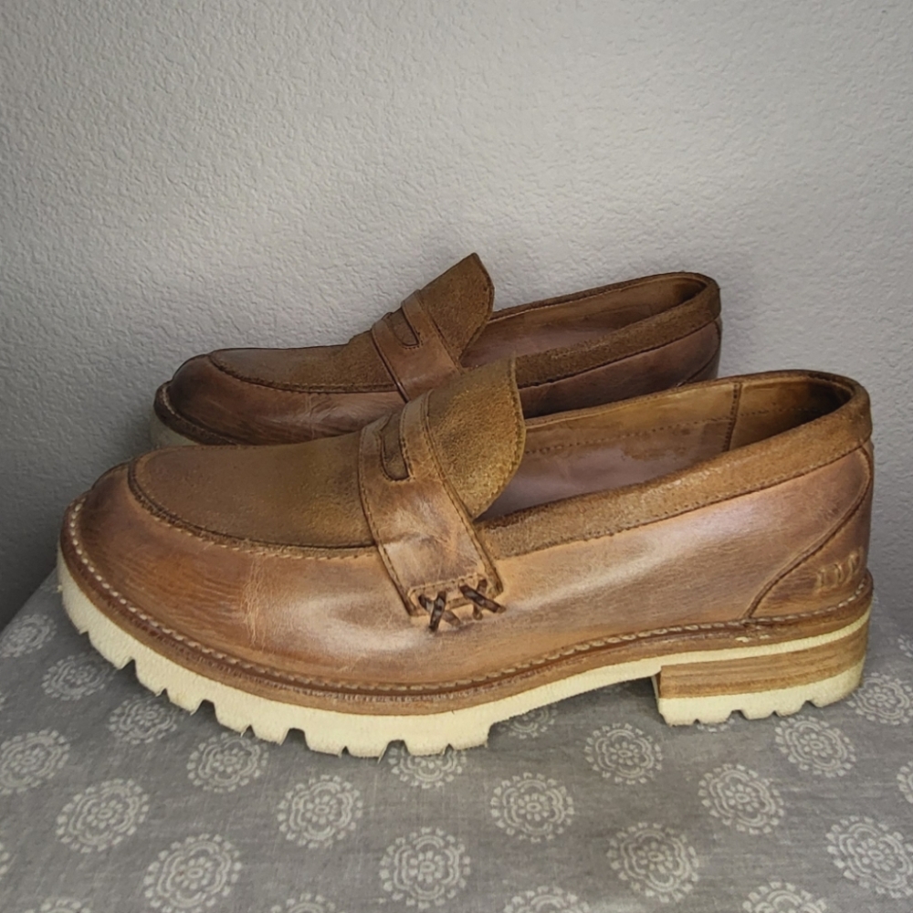 Bed Stu Reina III Leather Loafers with Lug Soles size 9